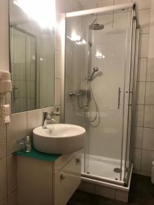 Koupelna v ubytování Weingut & Gästezimmer Edelmann + 37 fotografií