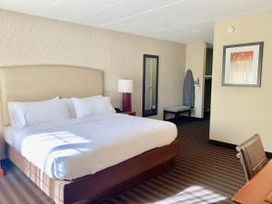 um quarto de hotel com uma cama grande e uma secretária em Best Western Springfield Hotel em Springfield