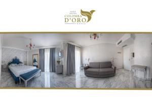 Cama ou camas em um quarto em Hotel Colomba D'Oro