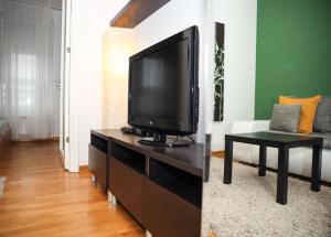 Μια τηλεόραση ή/και κέντρο ψυχαγωγίας στο Apartman Green relax Belville