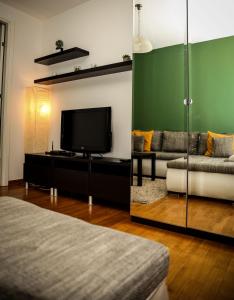 TV at/o entertainment center sa Apartman Green relax Belville