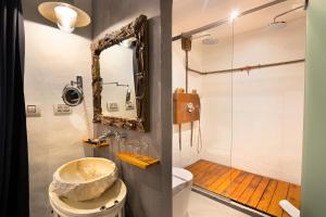 Koupelna v ubytování Hotel Puntagrande