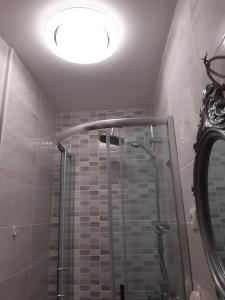 Bilik mandi di Deluxe studio & apartments Alexander