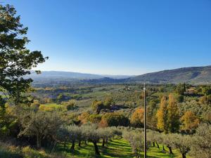 een uitzicht op een vallei met bomen en een telefoonpaal bij EApartmentsfoligno in Foligno