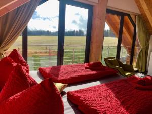 Postel nebo postele na pokoji v ubytování Naturstammhaus und Appartements Zum Brockenbaecker