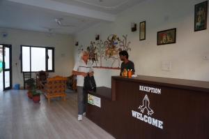 The lobby or reception area at Hotel Ramayana Khajuraho