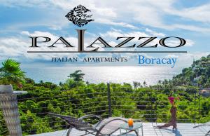 a sign that reads pala zebra tahiti apartments barbadosboro at Royal PALAZZO Italian Apartments in Boracay
