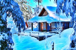WoodVista Cottages om vinteren