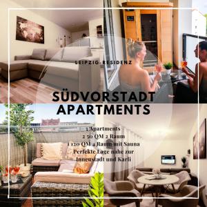 un prospectus pour une brochure sur les appartements dans l'établissement Leipzig Residenz - Südvorstadt Apartments, à Leipzig