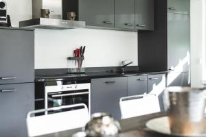 Central & Modern Apartments by Zermatt Rentalにあるキッチンまたは簡易キッチン