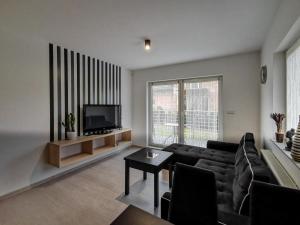 Apartament Kopydło في فيسلا: غرفة معيشة مع أريكة وتلفزيون