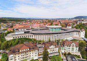 an overhead view of a large building in a city at Swissôtel Kursaal Bern in Bern