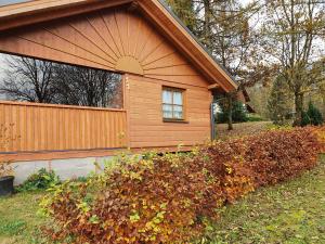 Vonkajšia záhrada v ubytovaní Dřevěný prázdninový domek SUNRISE