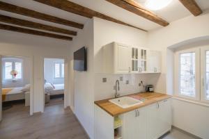 Kuchyň nebo kuchyňský kout v ubytování Apartments Bepi