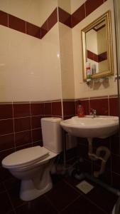 y baño con aseo y lavamanos. en Alladin Hotel, en Oremburgo