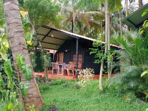 a house with a table and chairs in front of it at KABINI FARM STAY in Antarasante