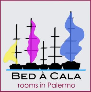 a sign that reads bed a cala rooms in palanca with ships at Bed à Cala in Palermo
