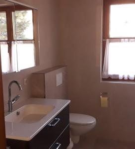 プルツにあるApartment Turalaのバスルーム(洗面台、トイレ付)、窓が備わります。