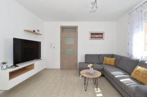 Televízia a/alebo spoločenská miestnosť v ubytovaní Apartman "Mary"