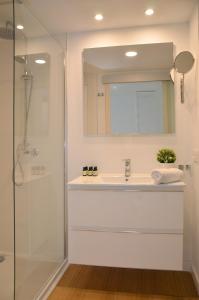 a bathroom with a sink and a shower at Canary Lofts in Santa Cruz de Tenerife