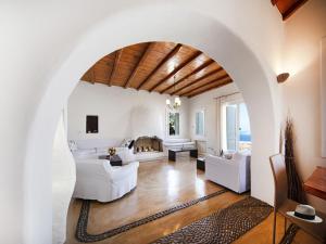 A seating area at Villa in Mykonos near Agios Sostis Beach