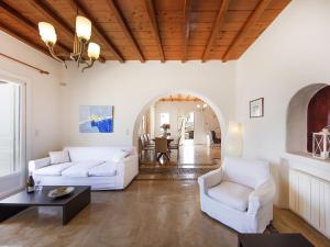 A seating area at Villa in Mykonos near Agios Sostis Beach