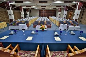 a set up banquet hall with tables and chairs at Jayakarta Hotel Lombok in Senggigi