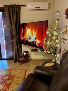 TV a/nebo společenská místnost v ubytování Cozy mountain apartment in Platres