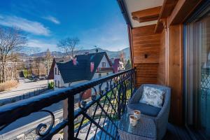 Balkón alebo terasa v ubytovaní Serce Tatr Residence Zakopane - blisko Krupówek