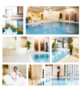 a collage of photos of a swimming pool at Ringhotel Nassau-Oranien in Hadamar