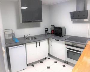Kuchyň nebo kuchyňský kout v ubytování L Appart Eurexpo & Groupama Stadium 10'