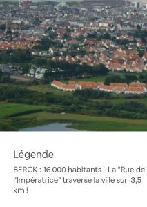 een luchtzicht op een stad met een stad bij MINI TARIF pour un MAXI CONFORT in Berck-sur-Mer