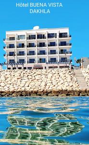 a hotel on the shore of a body of water at Hotel Buenavista Dakhla in Dakhla