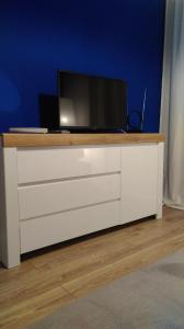 Televízia a/alebo spoločenská miestnosť v ubytovaní Apartament u Gosi!