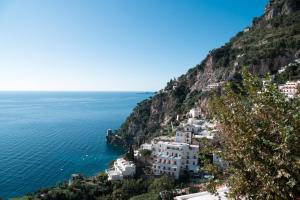 a view of positano on the amalfi coast at Hotel Villa Gabrisa in Positano