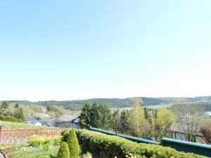 a view of a garden with green bushes and trees at Apartment in Eifel with children s playground in Lirstal