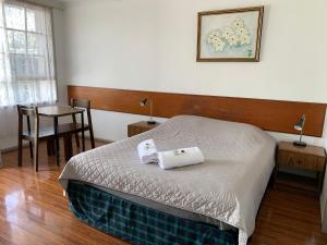 Postel nebo postele na pokoji v ubytování Beaconsfield Lodge Motel