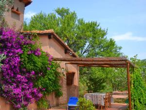 モンテ・アルジェンターリオにあるBelvilla by OYO Comfy Holiday Home with Gardenの紫の花の家