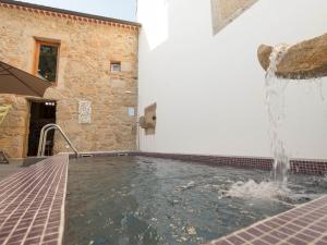 - une piscine avec cascade dans un bâtiment dans l'établissement Charming Apartment in ArcozeloPortugal near Forest, à Ponte de Lima