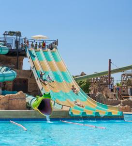 a slide in the water at a water park at Magic Robin Hood in Albir