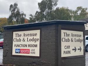 a sign that says the avenue club and ladders function room at The Avenue Club and Lodge in Birmingham