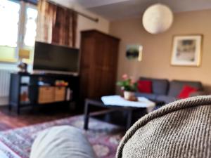 TV a/nebo společenská místnost v ubytování Gästehaus Doris