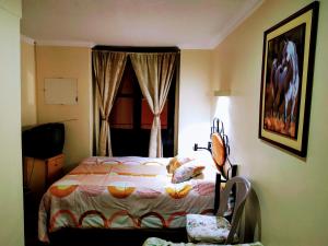 Postel nebo postele na pokoji v ubytování Hostal Latitud Ecuem