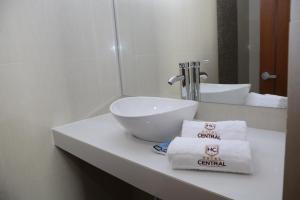 Koupelna v ubytování Hotel Central