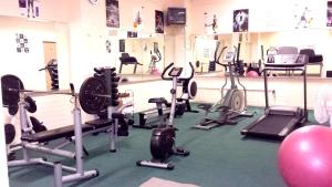 a gym with a bunch of exercise equipment in it at Distinction New Plymouth Hotel in New Plymouth