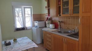 Kuchyň nebo kuchyňský kout v ubytování Apartments Roses