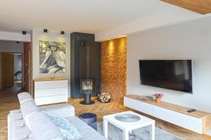 TV a/nebo společenská místnost v ubytování Sun&Sport Apartament AURUM prywatna sauna w cenie