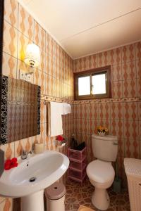 a bathroom with a toilet and a sink at Dream Holiday Self Catering in La Digue