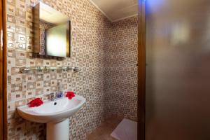 a bathroom with a sink and a mirror at Dream Holiday Self Catering in La Digue