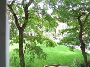 a view of a park with a bench and trees at ApartmentInCopenhagen Apartment 200 in Copenhagen +7 photos